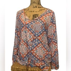 New directions size large BoHo type shirt long sleeve